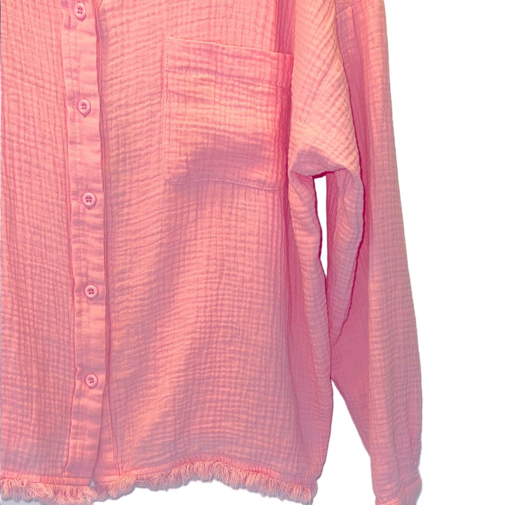 ee:some Casual Pink Textured Over Shirt, SZ Small - Picture 8 of 11